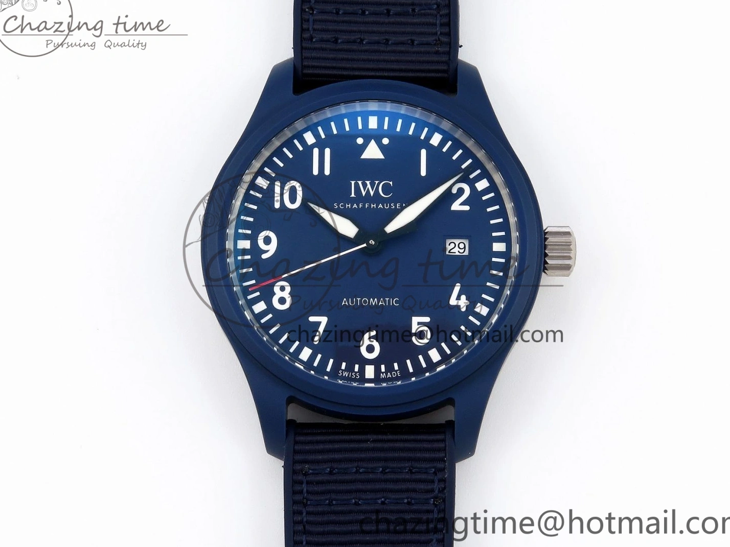 MIROTIME 0418 Original Pilot’s Watch Laureus Blue Ceramic IW328101 ZF 1:1 Best Edition on Blue Nylon Strap A 7027